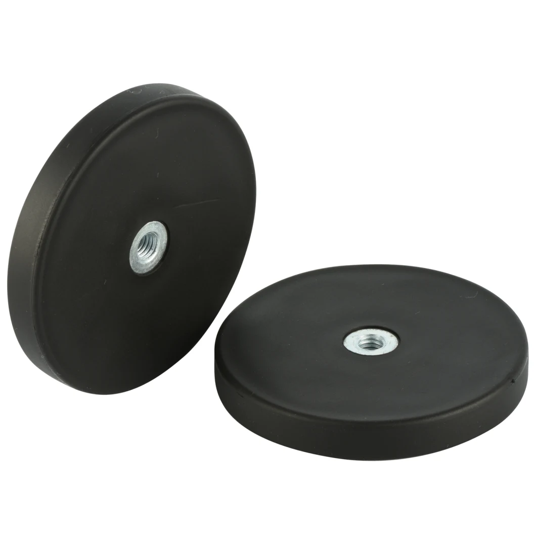 Strong Rubber Coated Pot Magnets, D22, D31, D43, D66, D88 Diameter.