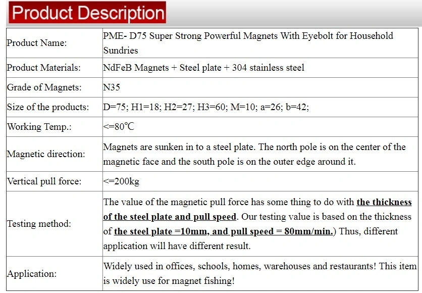 Strong Pull Force Threaded Flexible Cheap NdFeB Neodymium Pot Magnet/Cup Magnet with Countersunk Holes, Screws, Hooks